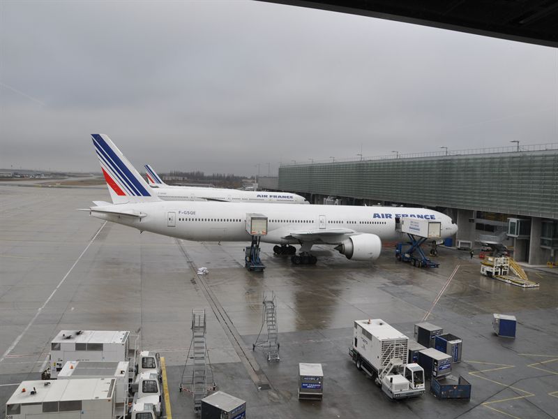 Boing 777-300 som vi fl�g med fr�n Buenos Aires till Paris