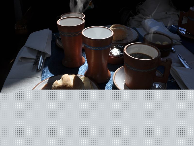 Vi fick frukost p� t�get