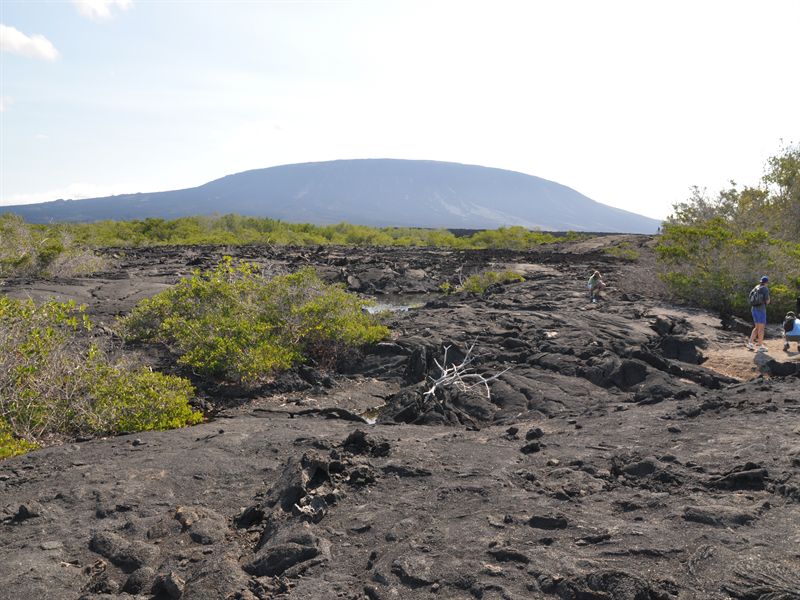 Terr�ngen �r helt bpt�glad av vulkanen d�r borta med massor av lava